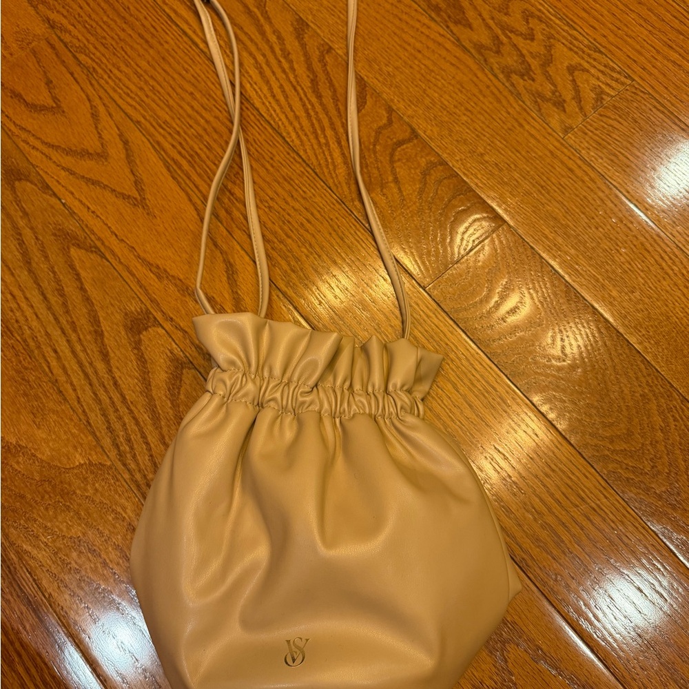 Victoria’s Secret Tan Drawstring Leather Bag brand new with tag